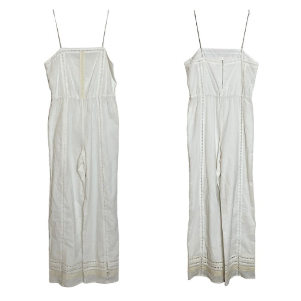 Lovers + Friends Cotton Wide Leg Jumpsuit w/ Embroidered & Lace Details S NEW